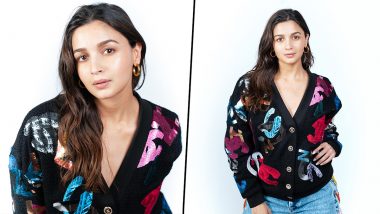 Alia Bhatt Looks Uber-Chic in Printed Cardigan and Quirky Denim That Is Apt for a Casual Day Out; View Pics of Darlings Actress